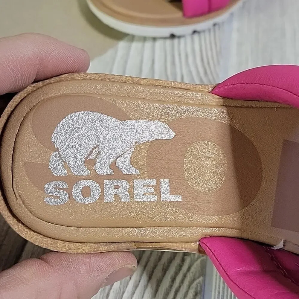 Sorel Ella II Puff Slide Fuchsia Fizz Sandal Womens Size 5.5 NEW